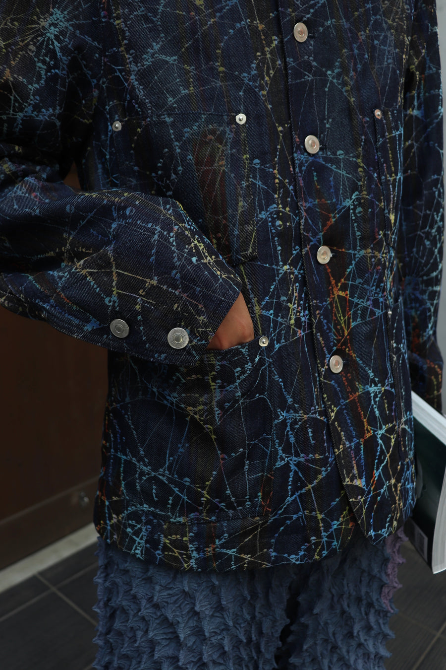 MASU  FLOCKY RAINBOW WEB COVERALL(INDIGO)