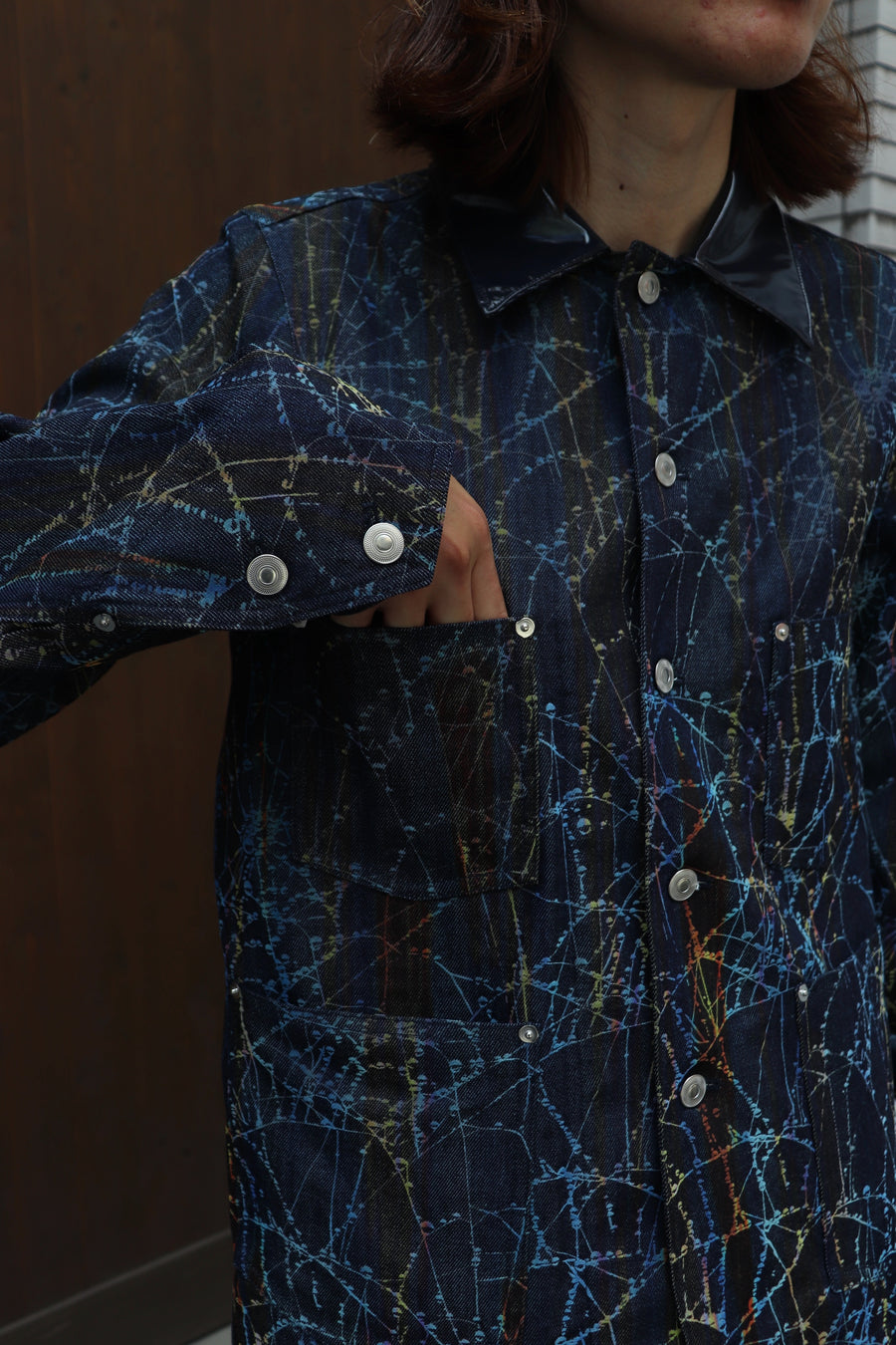 MASU  FLOCKY RAINBOW WEB COVERALL(INDIGO)