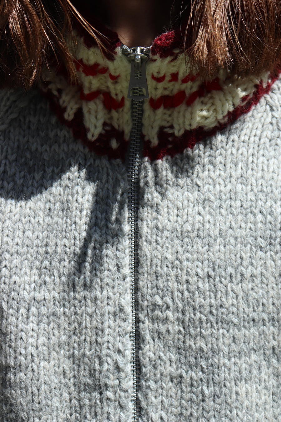 fluss  hand knit track jacket(GRAY MIX)