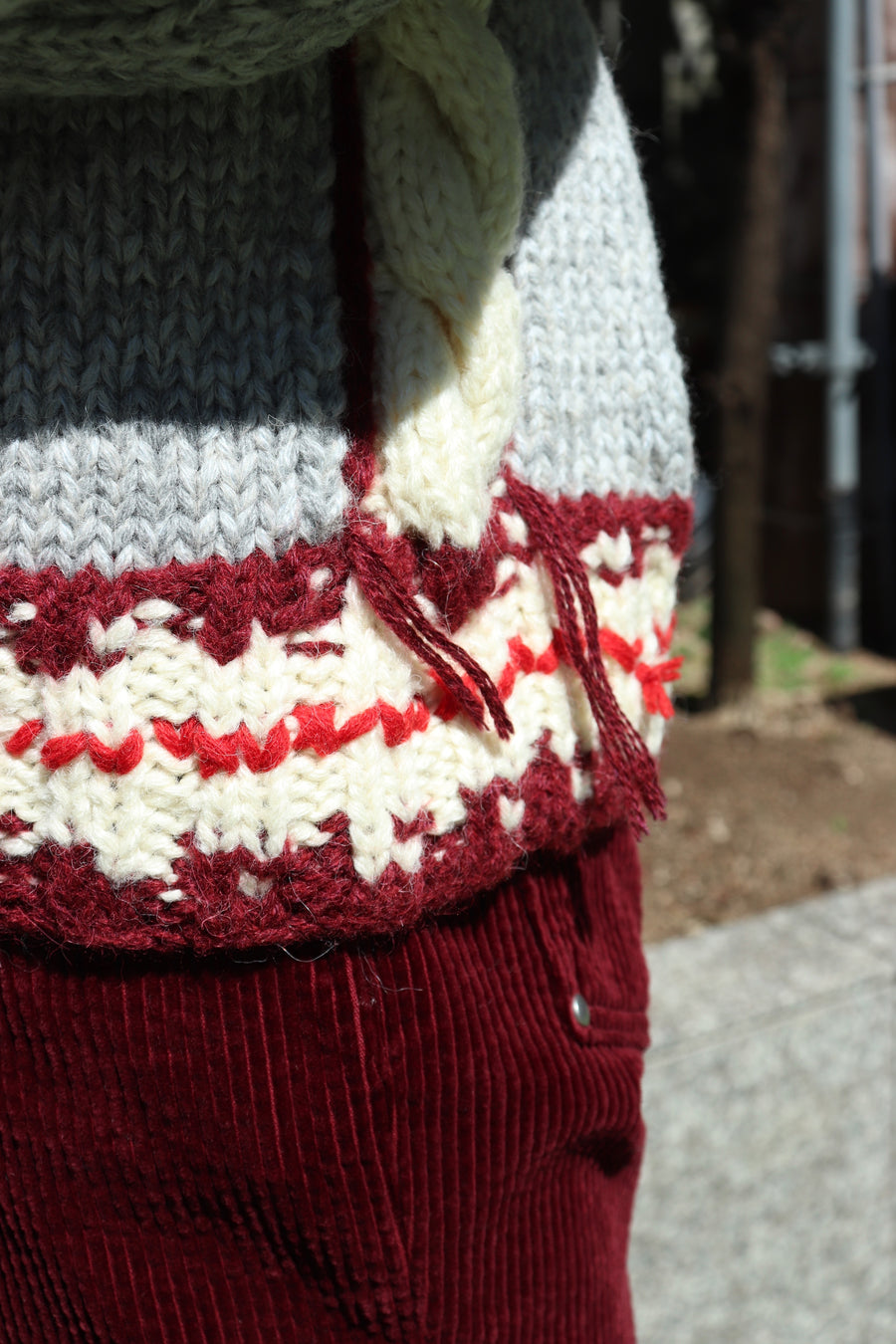 fluss  hand knit track jacket(GRAY MIX)