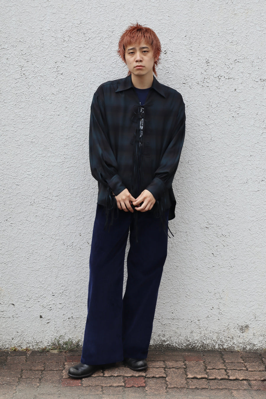 SUGARHILL  PLAID STRING SHIRTS(DEEP GREEN)