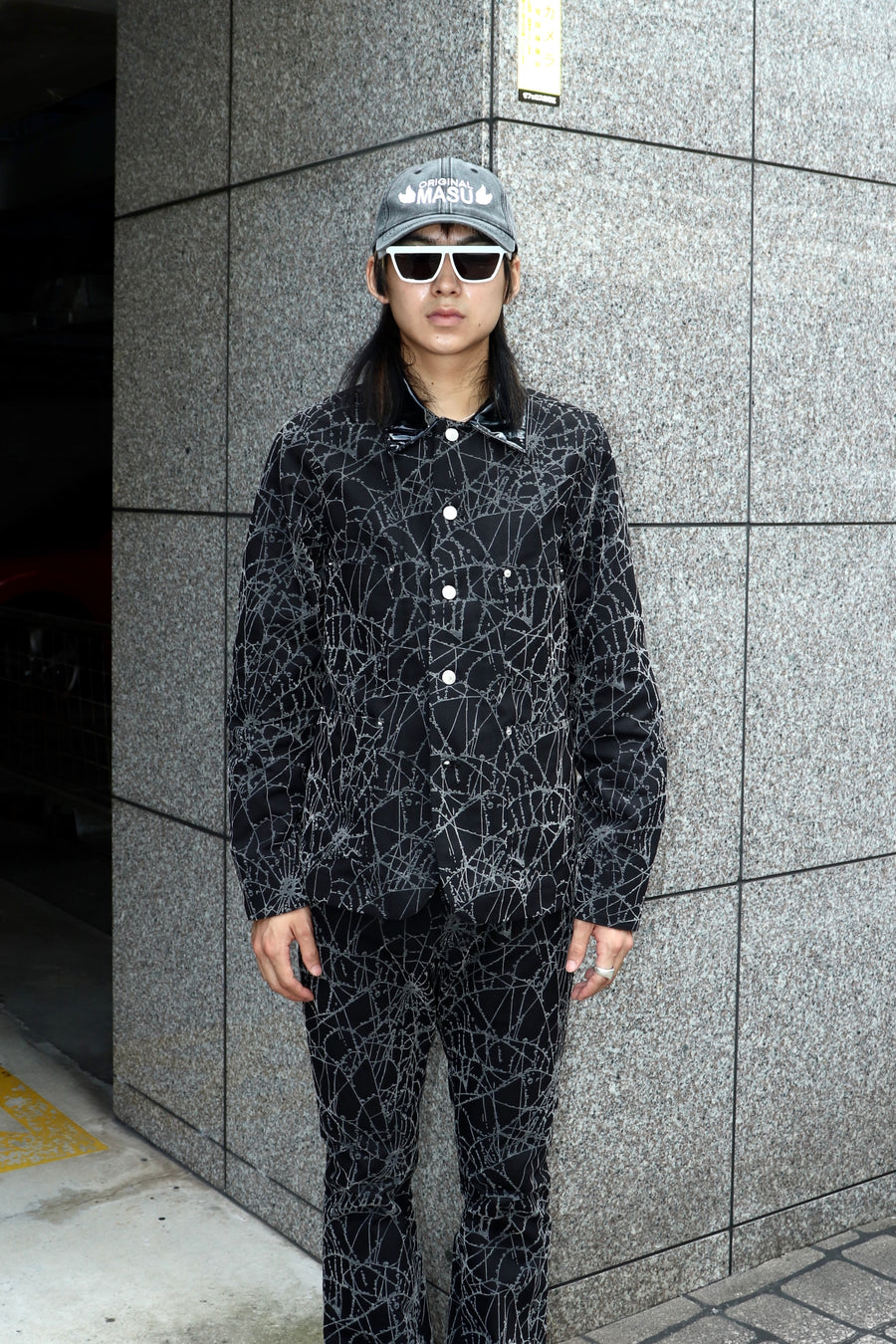 MASU  FLOCKY WEB COVERALL(BLACK)