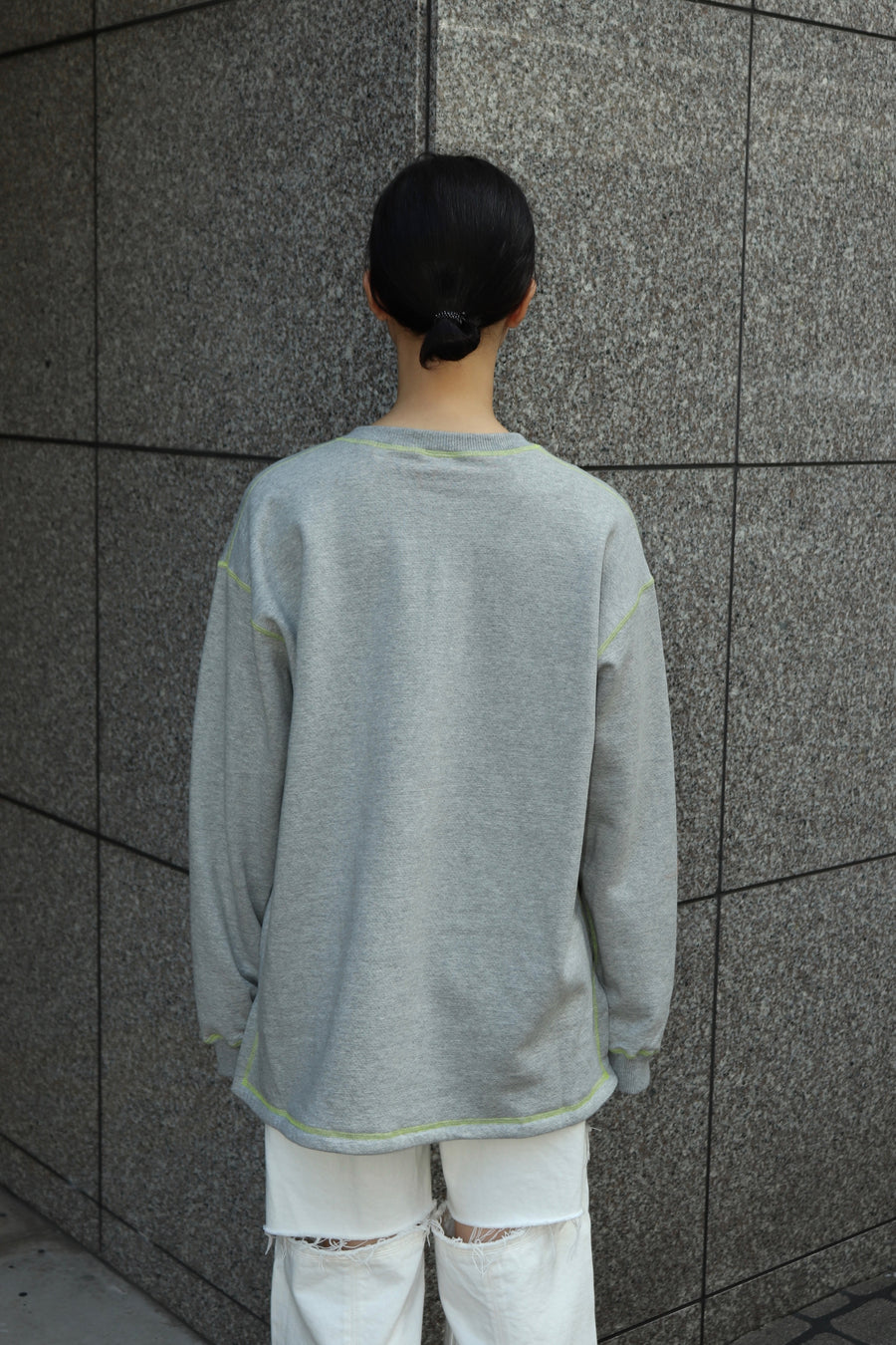 kotohayokozawa  REVERSIBLE SLIT-NECK PULLOVER(GRAY)