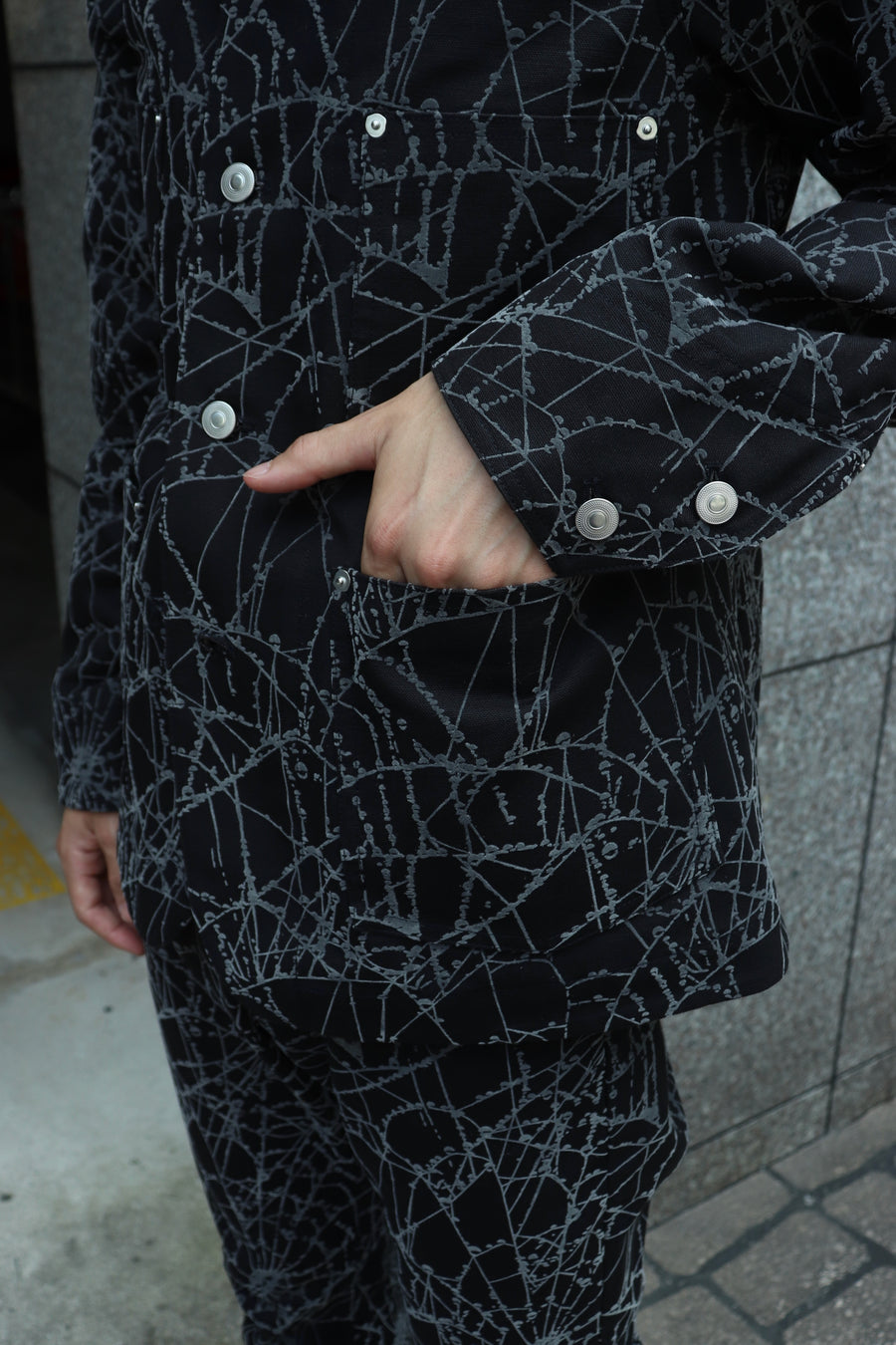 MASU  FLOCKY WEB COVERALL(BLACK)