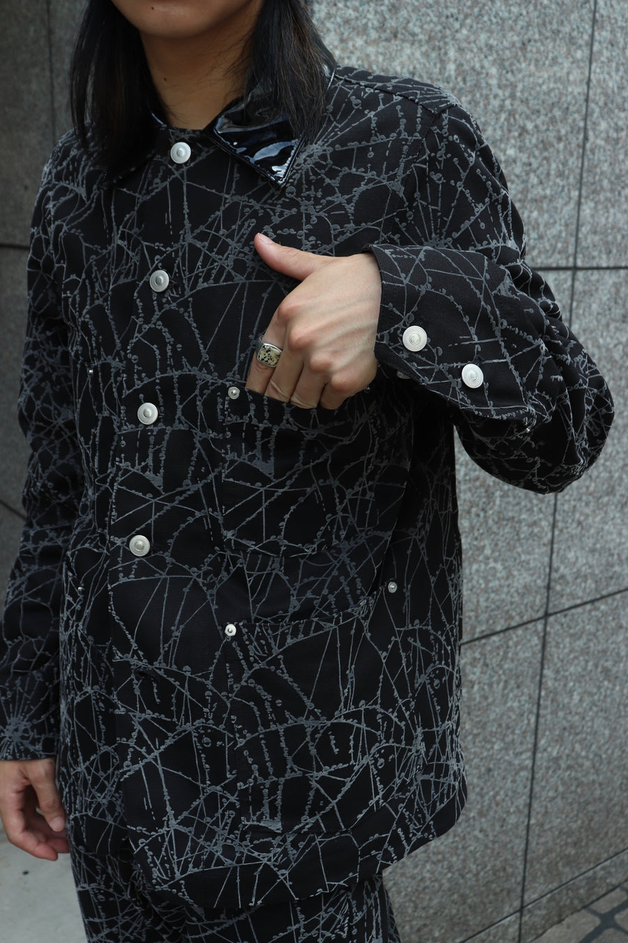 MASU  FLOCKY WEB COVERALL(BLACK)