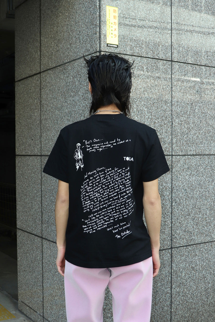TOGA VIRILIS  Print T-shirt BOY&GIRL BOY'S OWN SP(BLACK)