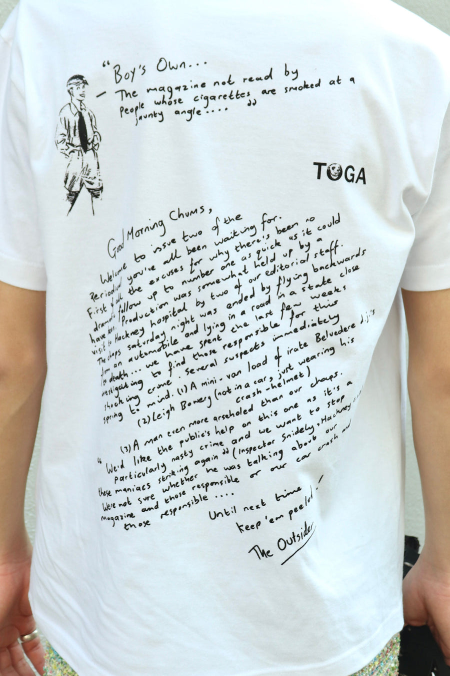 TOGA VIRILIS  Print T-shirt BOY&GIRL BOY'S OWN SP(WHITE)