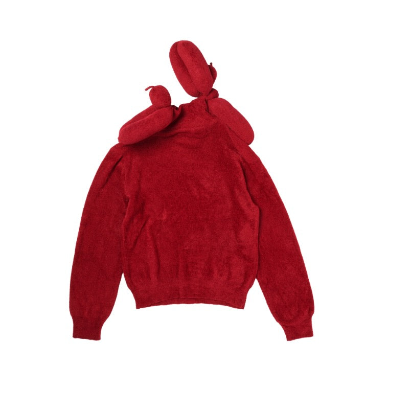 doublet(ダブレット)のBALLOON DOG HIGH NECK KNIT PULLOVER REDの通販