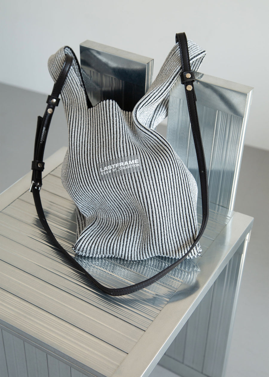 LASTFRAME  KYOTO METALLIC MARKET BAG MINI(SILVER)