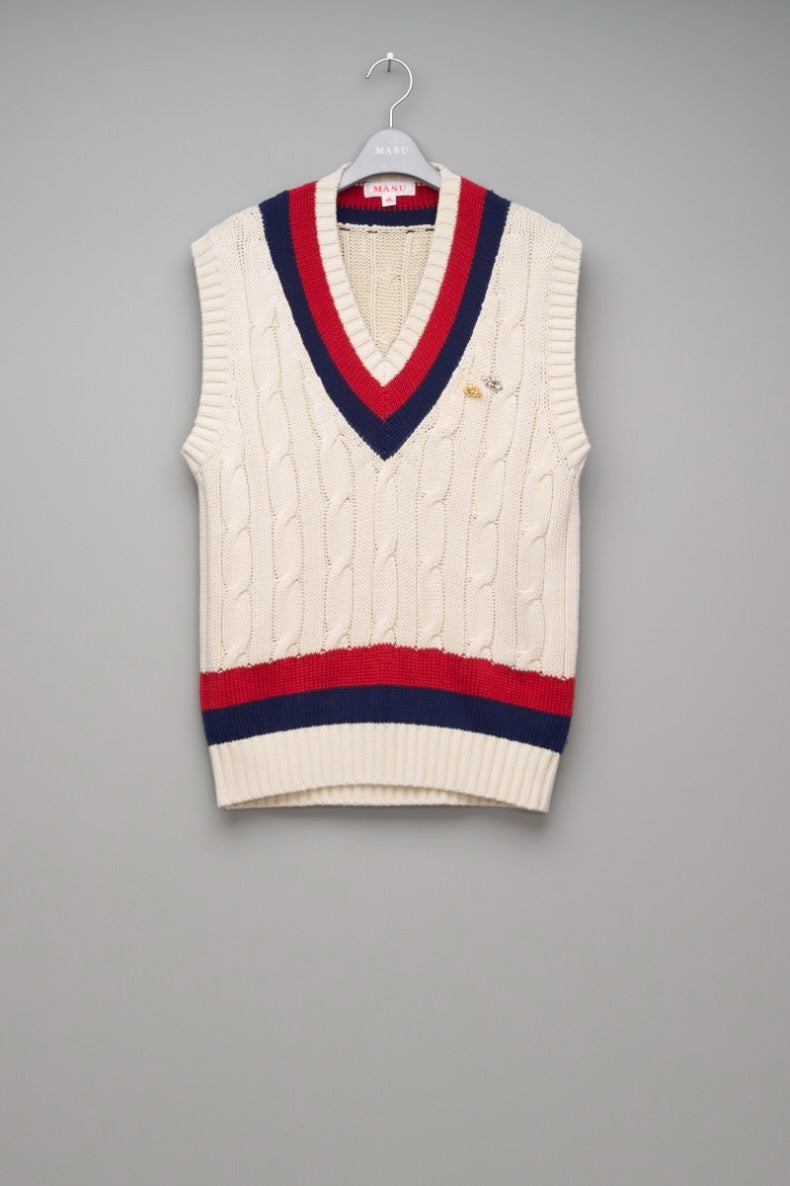 MASU(エムエーエスユー)のDECAYED SCHOOL KNIT VEST CREAMの通販