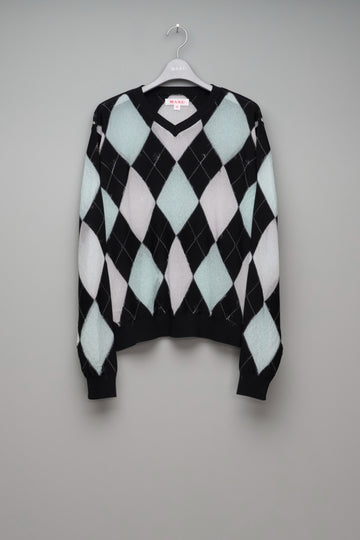 MASU  REVERSED ARGYLE SWEATER(BLACK)