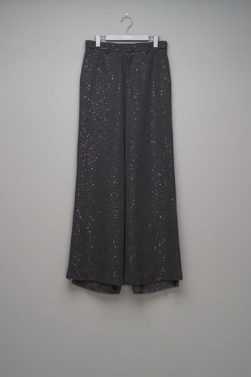 MASU  SPARKLING FLARE TROUSERS(DARK GRAY)