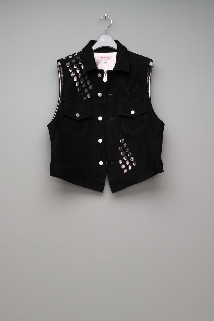 MASU  MEDAL-CUT LEATHER VEST