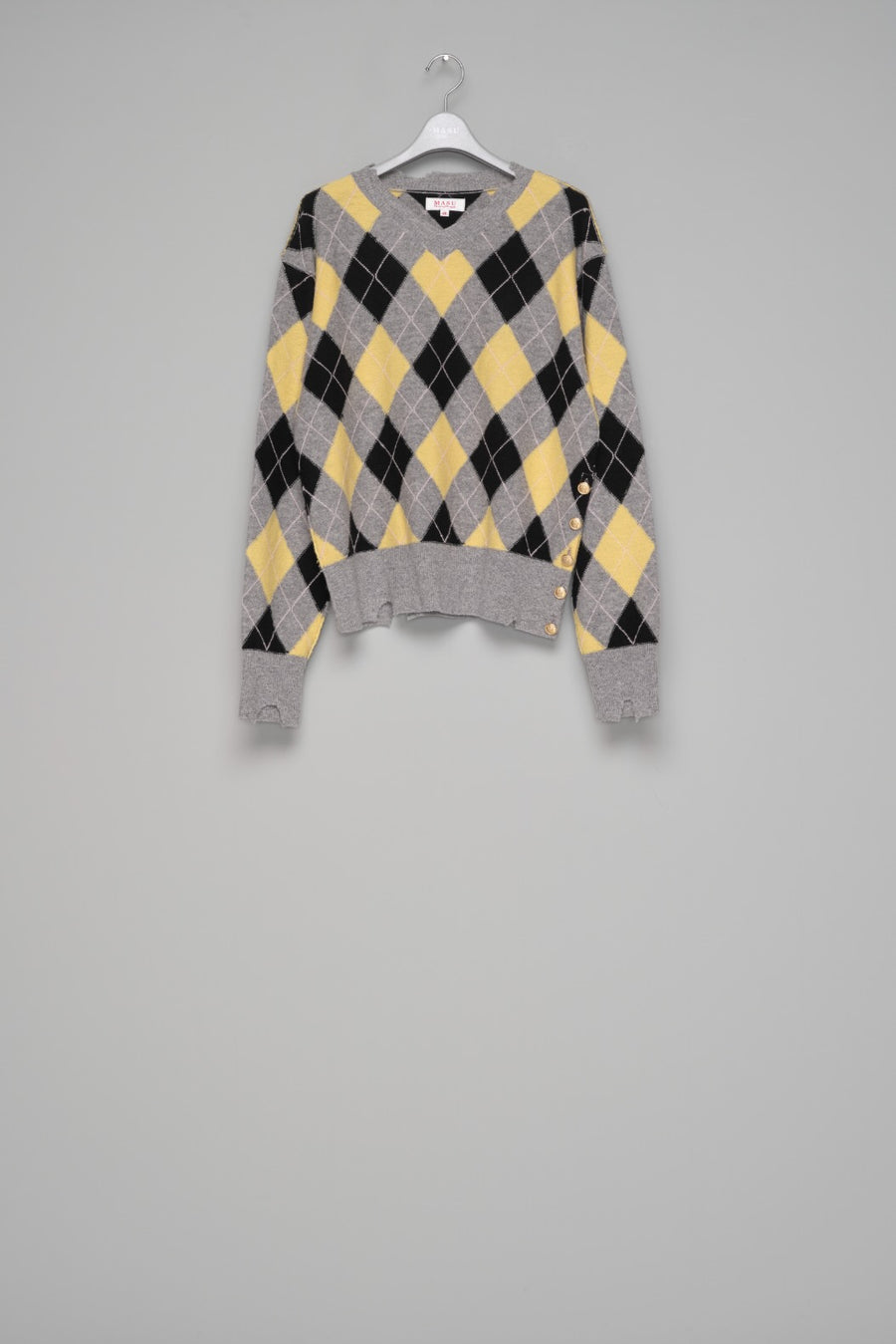 トップス MASU DIAMOND SCRAPED SWEATER 26AW 48 MASU(エムエーエスユー)のDIAMOND SCRAPED SWEATER LEMONの通販