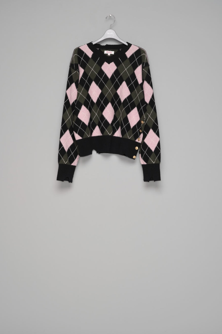 MASU(エムエーエスユー)のDIAMOND SCRAPED SWEATER PEACHの通販