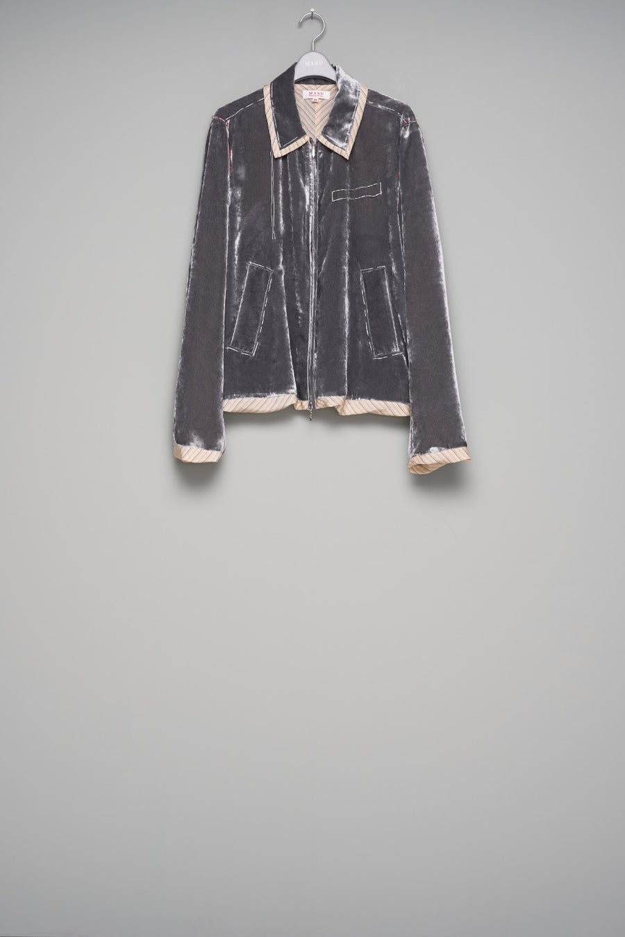 MASU(エムエーエスユー)の2026ss UNEVEN VELVET JACKET CHARCOALの通販