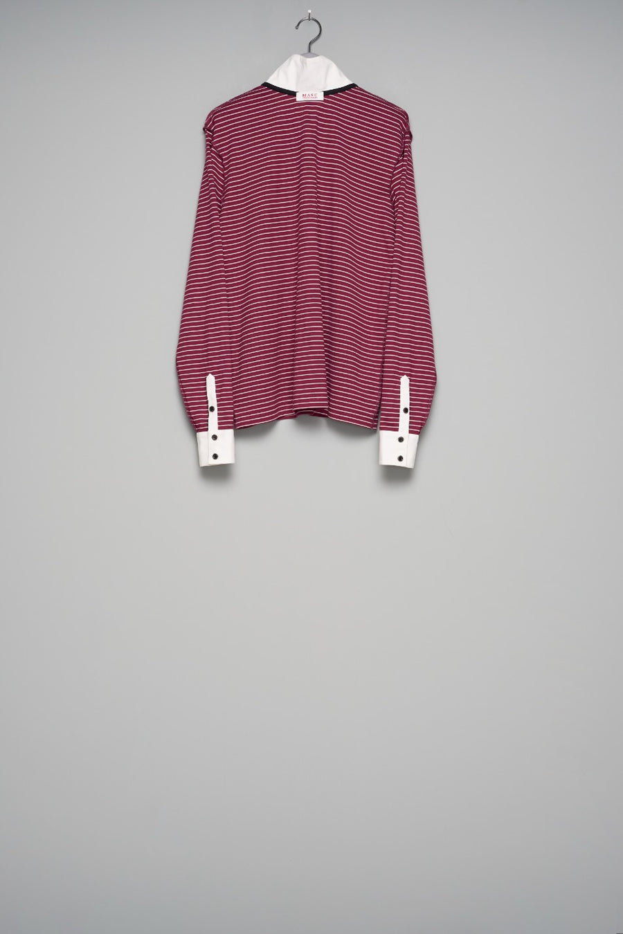 MASU(エムエーエスユー)のOPPOSITE STRIPE PULLOVER SHIRT WINE REDの