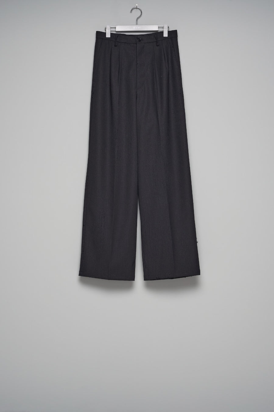 パンツ MASU 26SS AGED CANVAS WIDE TROUSERS 48 MASU(エムエーエスユー)のAGED CANVAS WIDE TROUSERS BLACK EBONYの