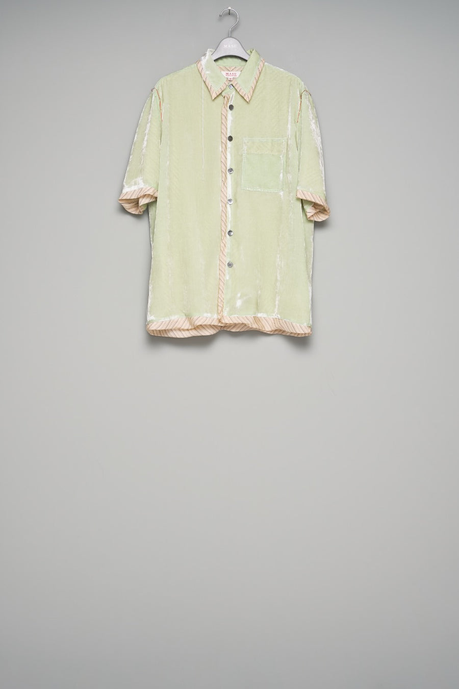 MASU(エムエーエスユー)の2026ss UNEVEN VELVET HALF SLEEVE SHIRT