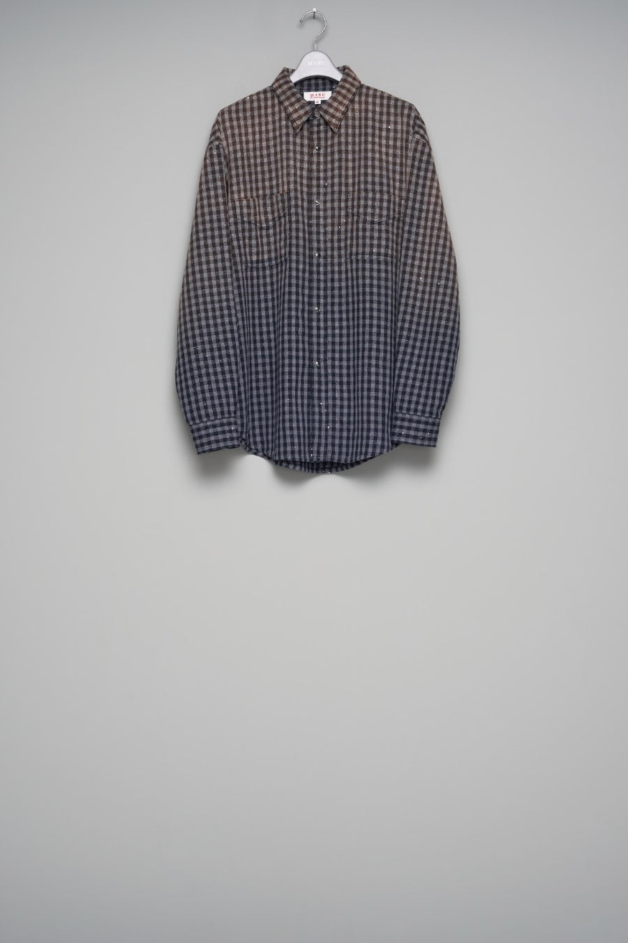 MASU(エムエーエスユー)のFADED SPARKLING PLAID SHIRT BLACKの通販
