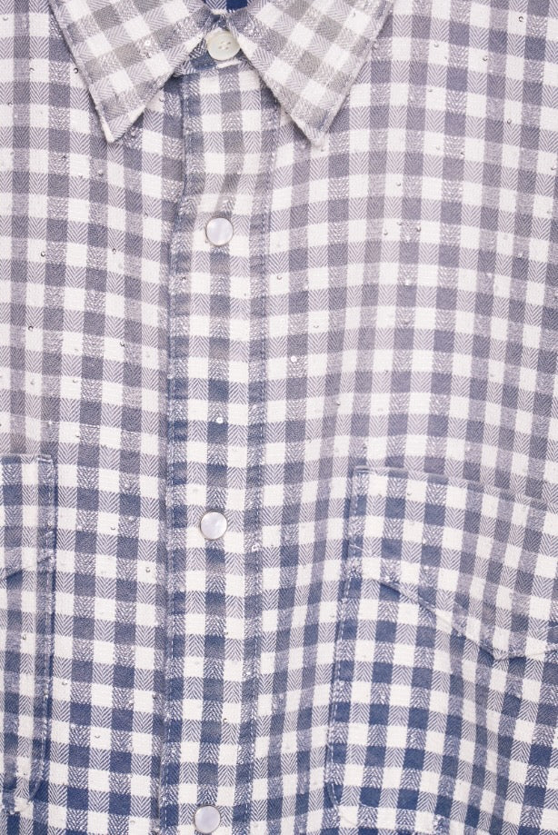 は*と様 MASU 26ss ラメ入りチェックシャツ 46 は*と様 MASU 26ss ラメ入りチェックシャツ 46 MASU(エムエーエスユー
