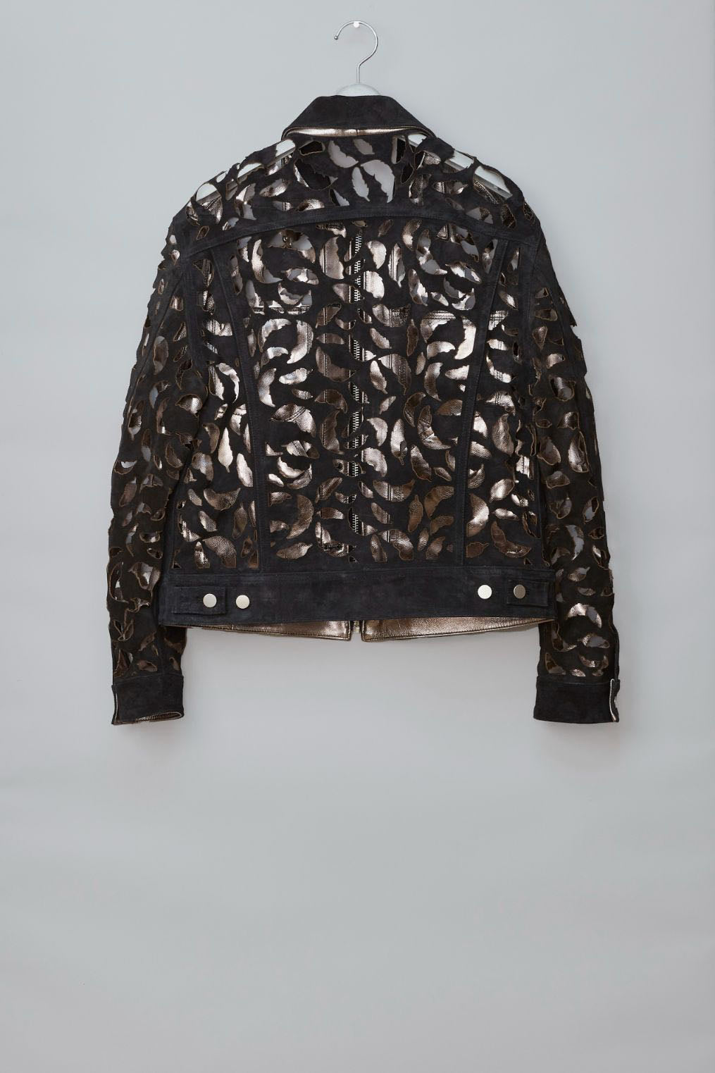 MASU(エムエーエスユー)のWING-CUT LEATHER TRUCKER JACKET BLACKの