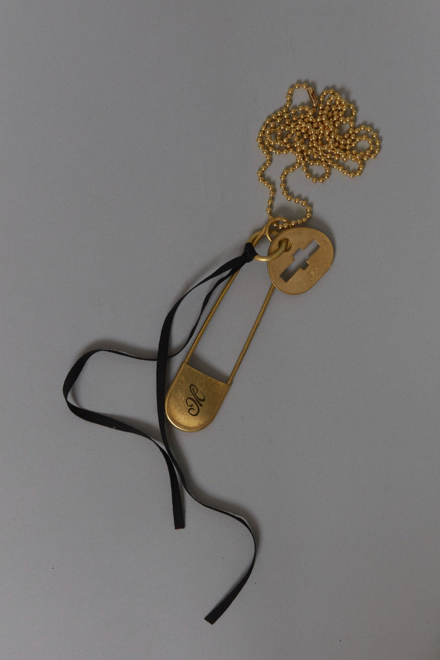 MASU  LAUNDRY PIN NECKLACE(GOLD)
