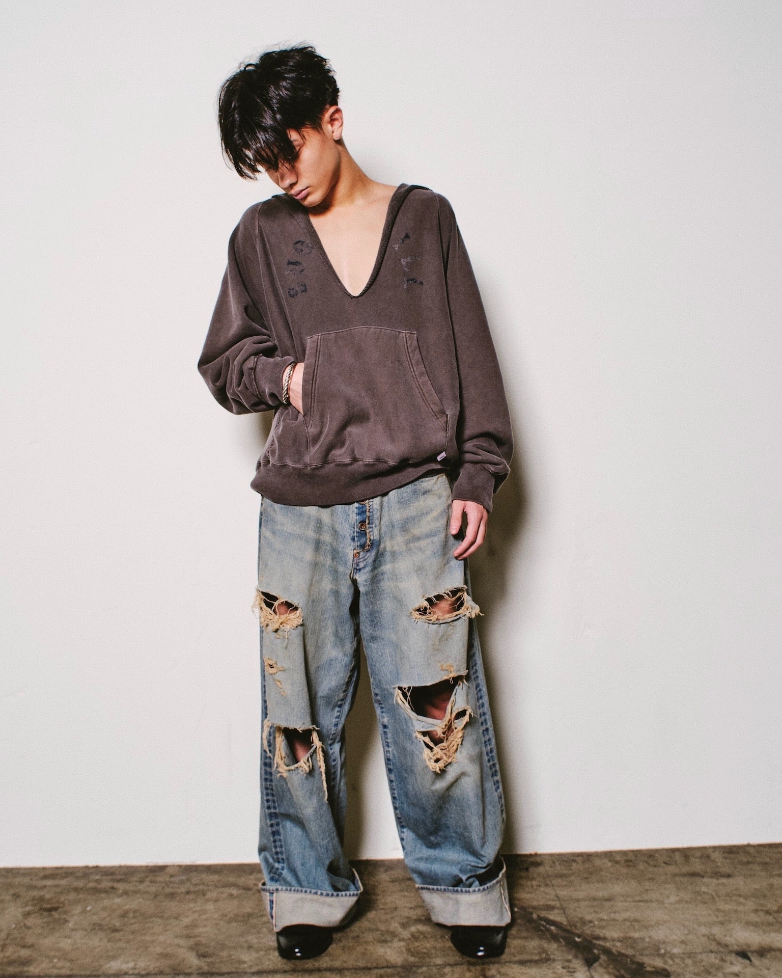 SUGARHILL(シュガーヒル)のDAMAGED MODERN DENIM PANTS WIDE CUTの通販