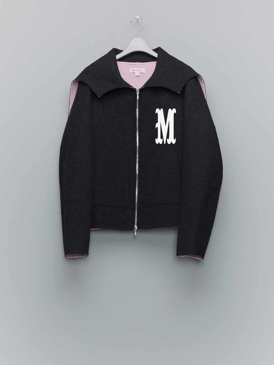 MASU  BAT COLLAR ZIP-UP JACKET(BLACK)