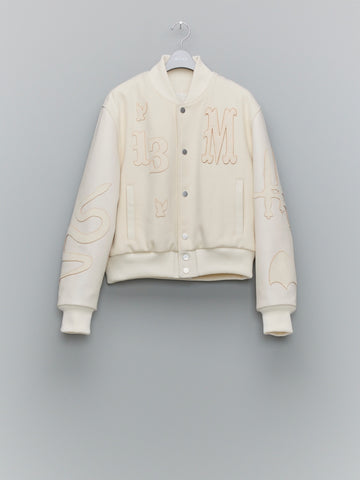 MASU  MASU VARSITY JACKET(WHITE)