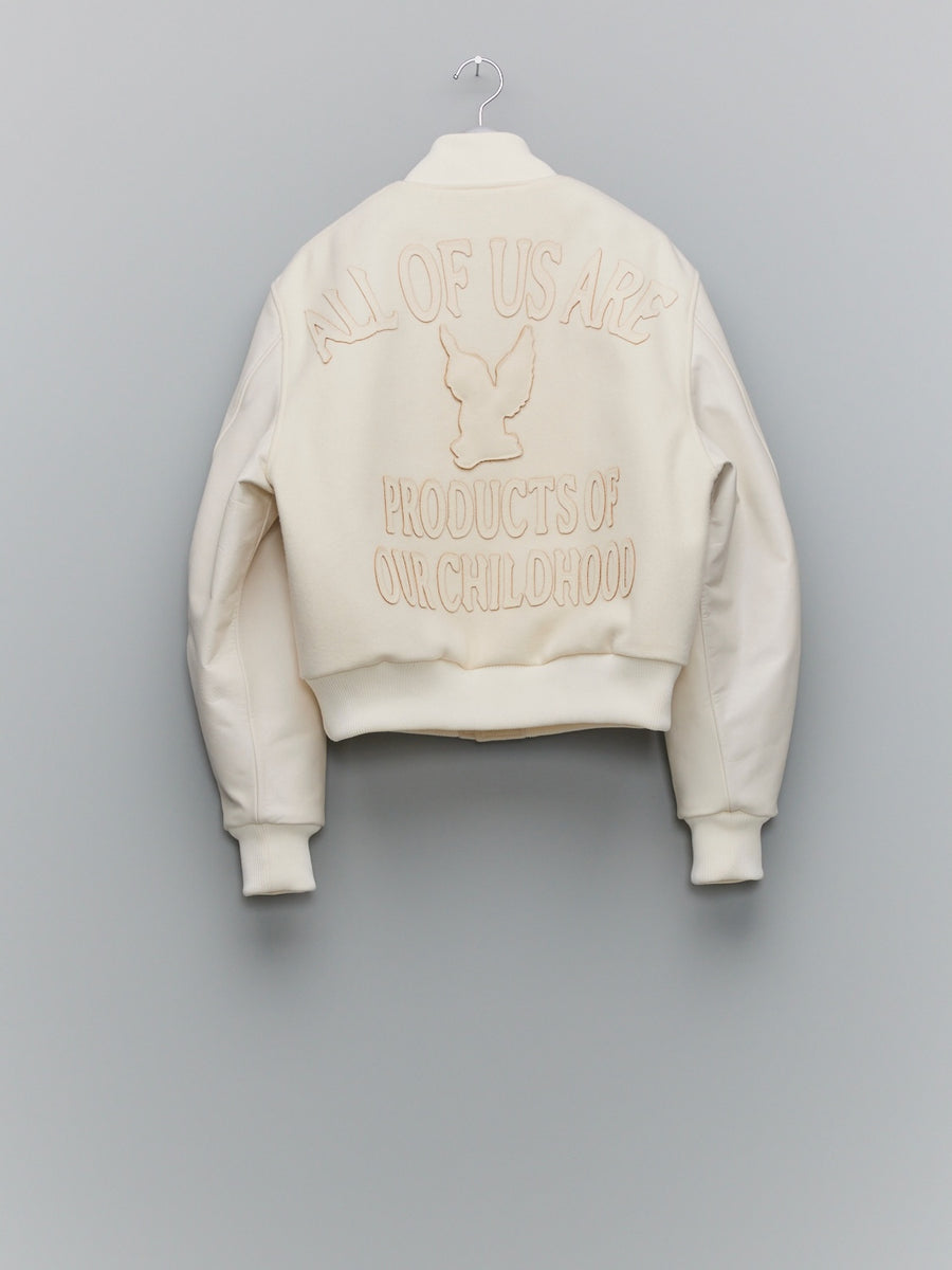 MASU  MASU VARSITY JACKET(WHITE)