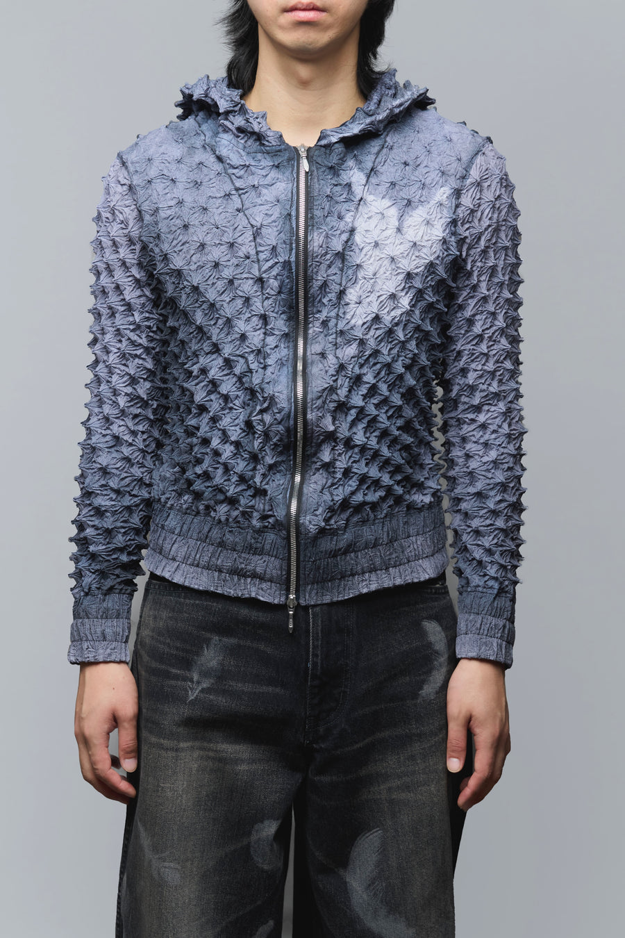 MASU(エムエーエスユー)のSPIKY ZIP-UP HOODIE FADED BLACKの通販 MASU(エムエーエスユー)のSPIKY ZIP-UP HOODIE FADED BLACKの通販