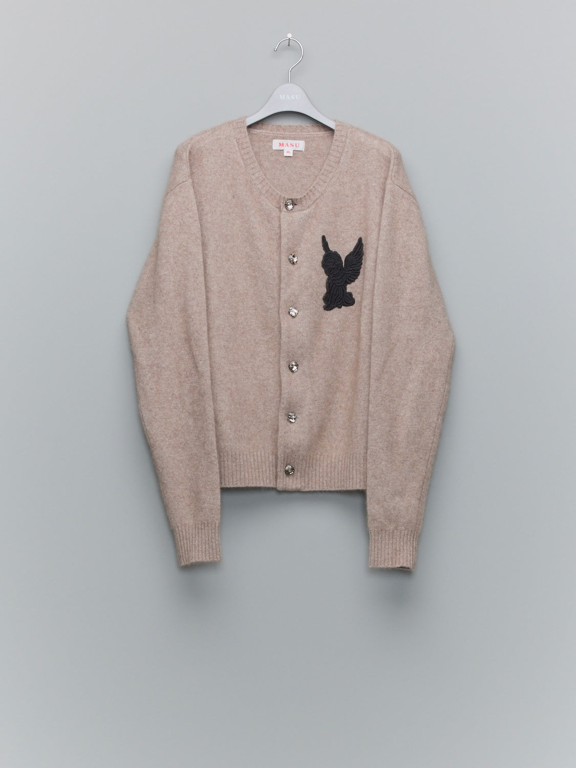MASU アートプリント カーディガン ベージュ MASU(エムエーエスユー)のANGEL EMBROIDERED CARDIGAN MOCHAの通販