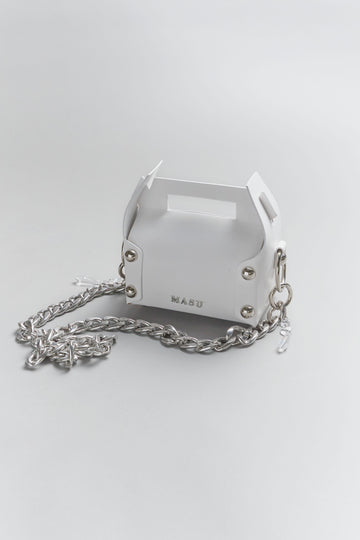 MASU  LEATHER CAKE MINI BAG(WHITE)