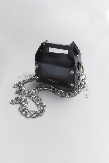 MASU  LEATHER CAKE MINI BAG(BLACK)