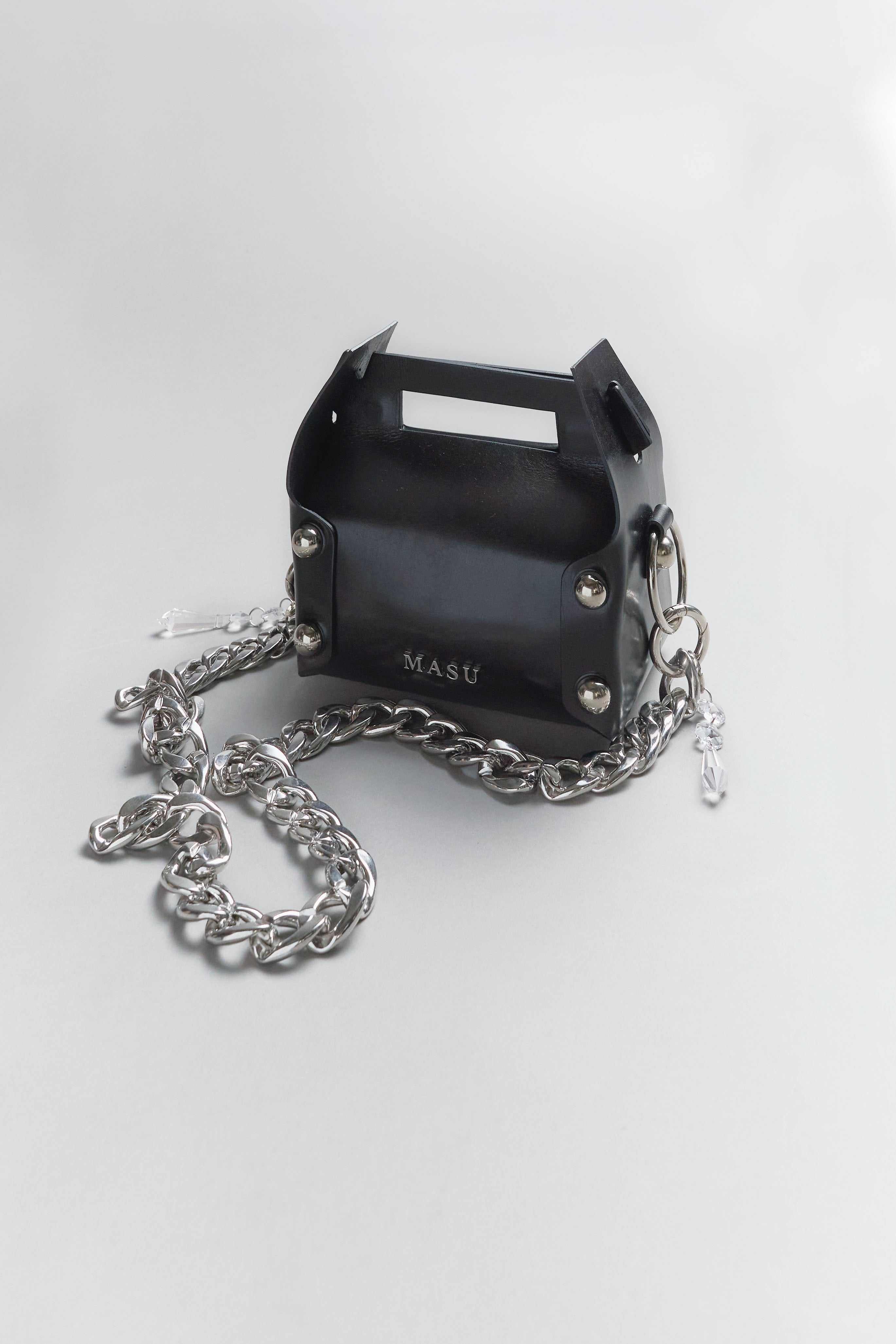 MASU 24AW LEATHER CAKE MINI BAG ケーキバッグ MASU(エムエーエスユー)のLEATHER CAKE MINI BAG BLACK(バッグ)の通販