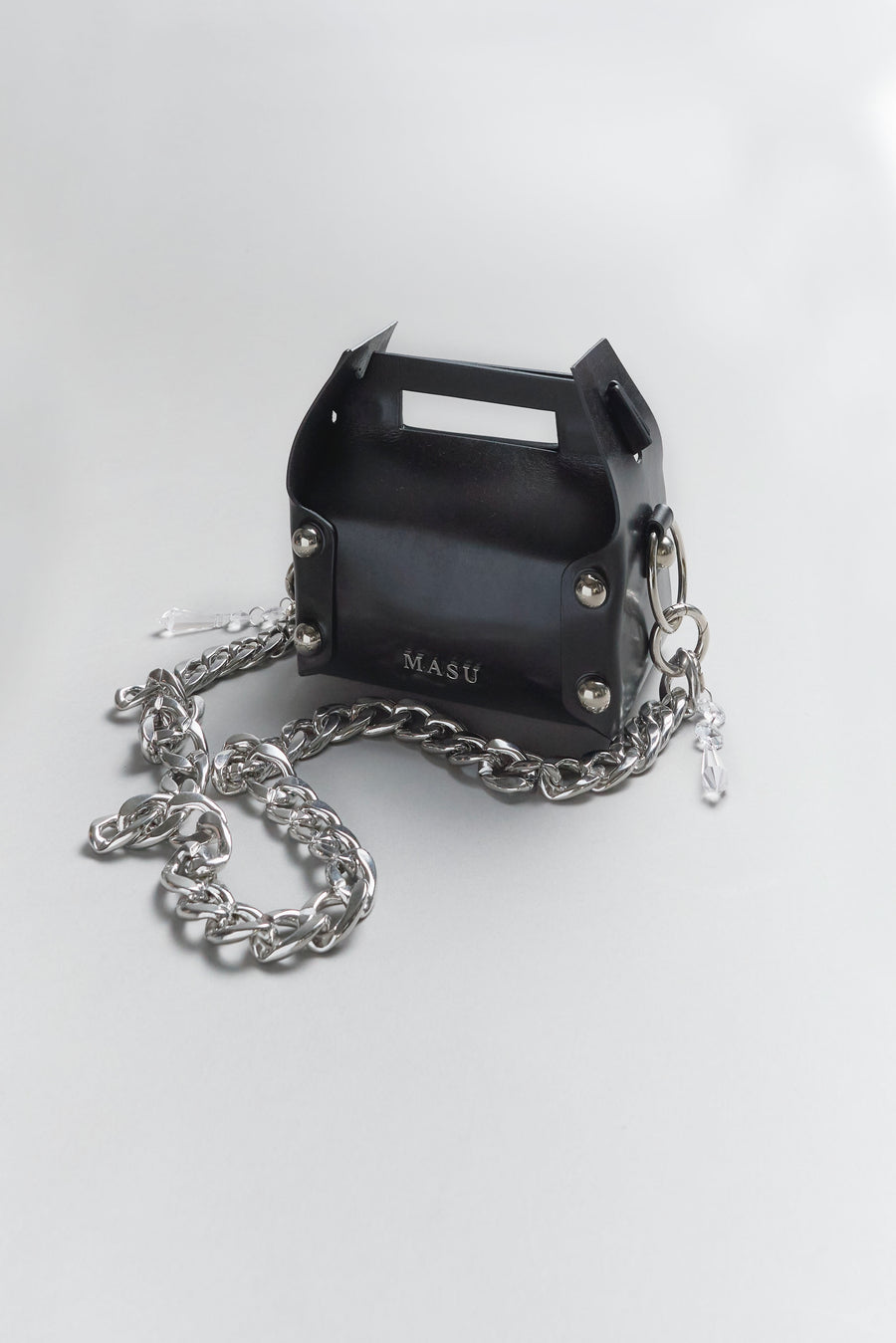 MASU  LEATHER CAKE MINI BAG(BLACK)