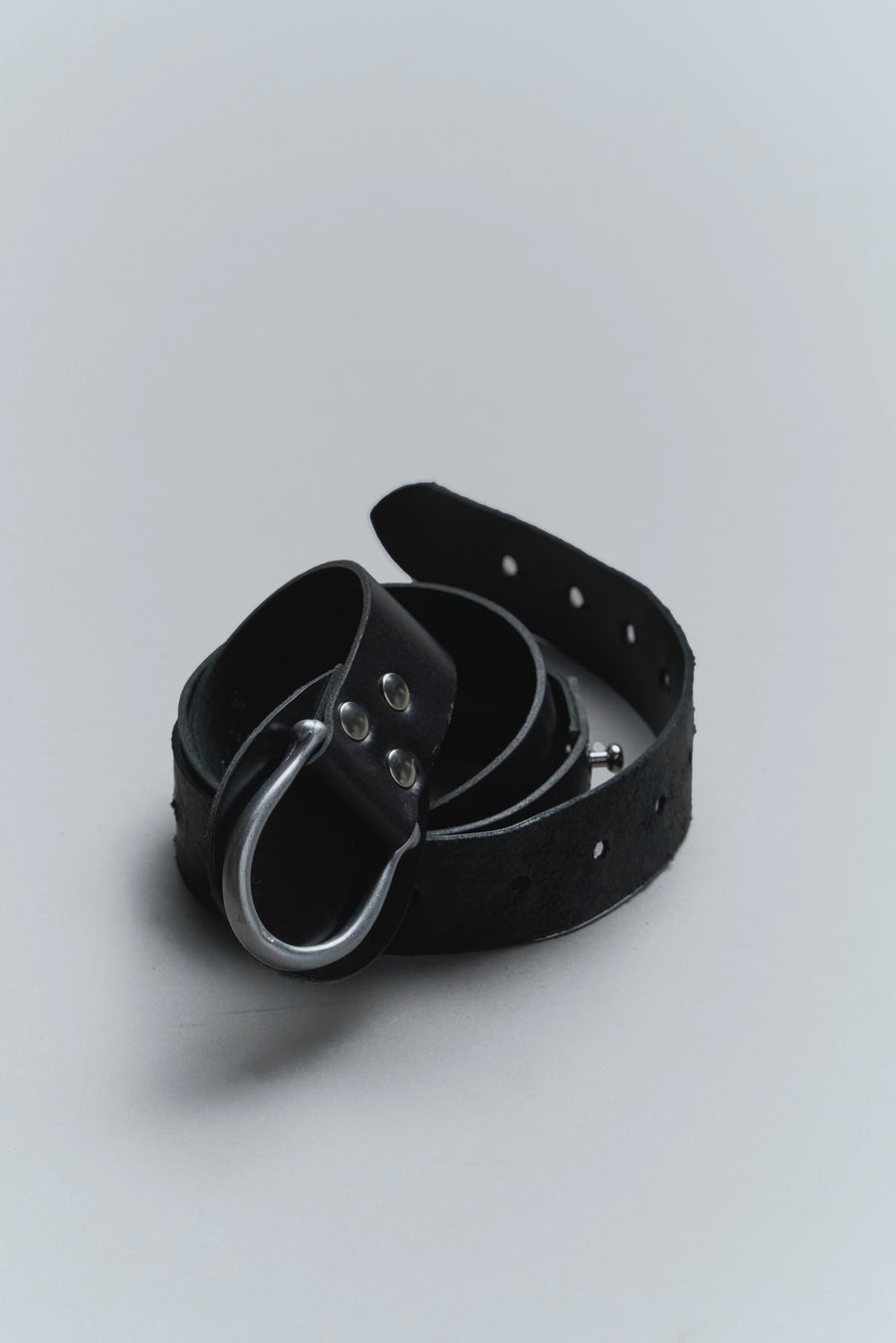 MASU  LEATHER BELT(BLACK)