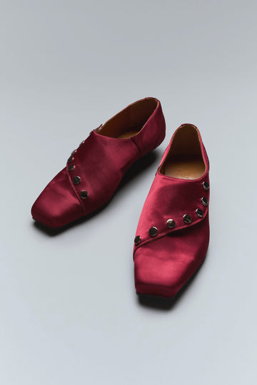 MASU  SATIN BAT SHOES(BORDEAUX)