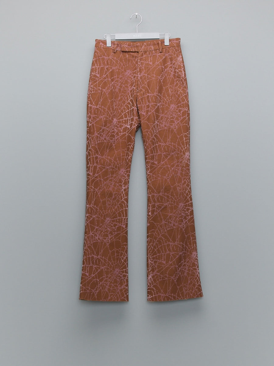 MASU  FLOCKY WEB FLARE PANTS(BROWN)