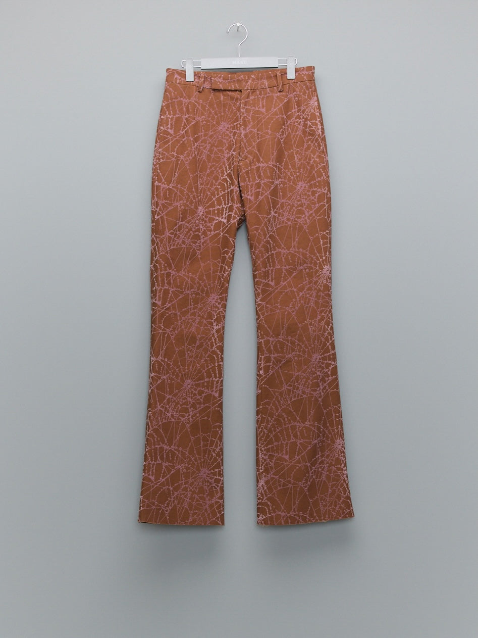 MASU(エムエーエスユー)のFLOCKY WEB FLARE PANTS BROWNの通販
