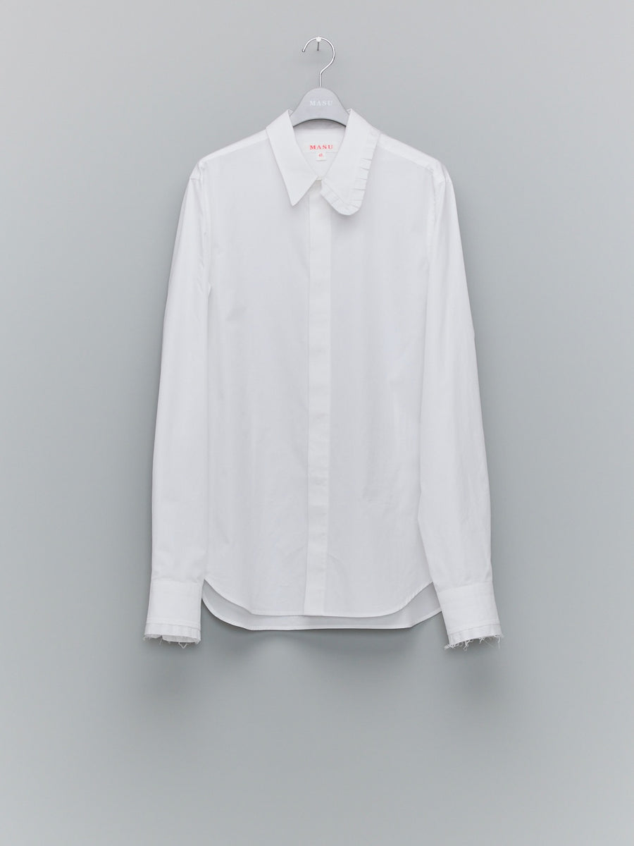 MASU  FRILL DRESS SHIRT(WHITE)