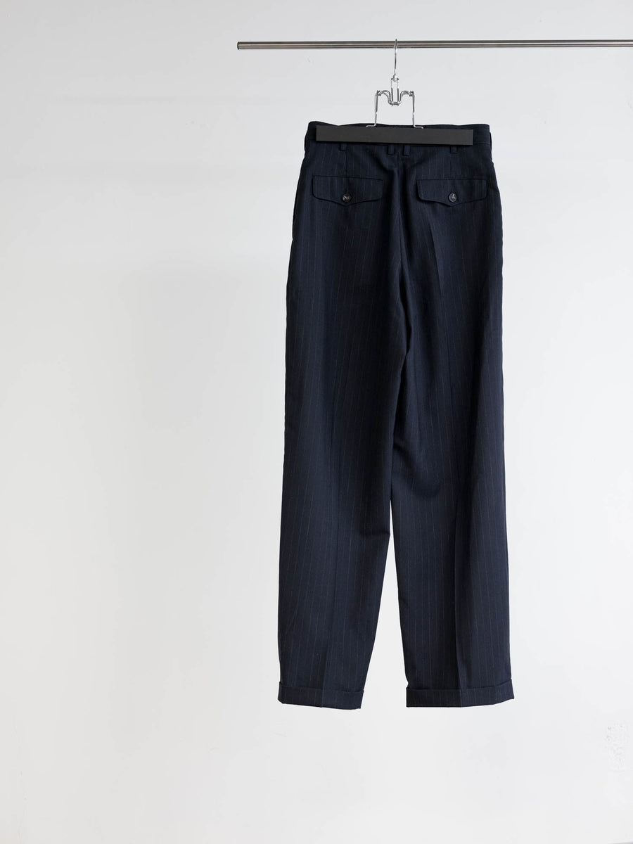 SOSHIOTSUKI  3 TUCK WIDE TROUSERS(NAVY)