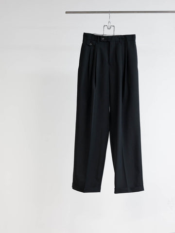 SOSHIOTSUKI  3 TUCK WIDE TROUSERS(BLACK)