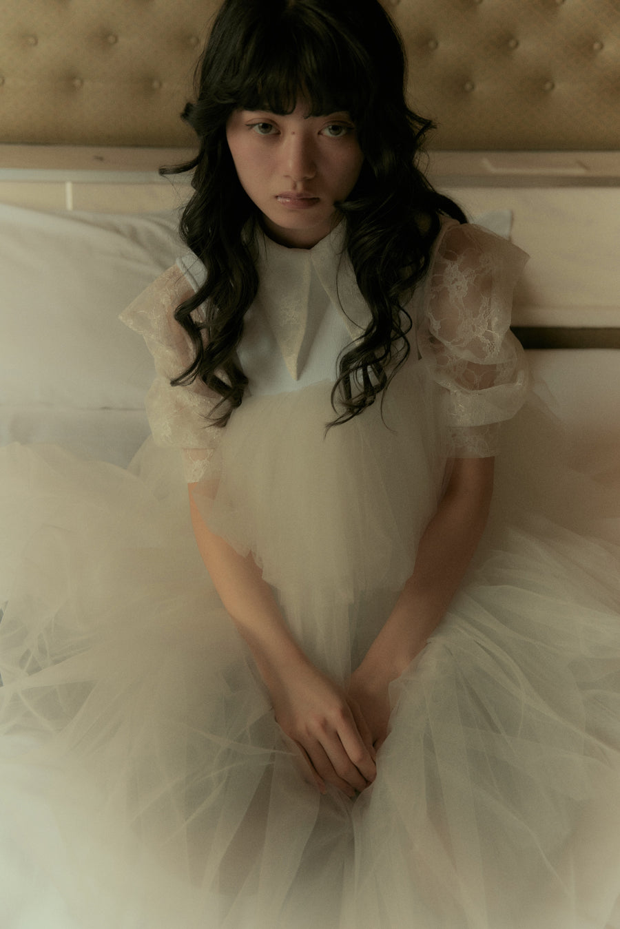 SHIORI MIKATA  over collar shirt bolero(WHITE)