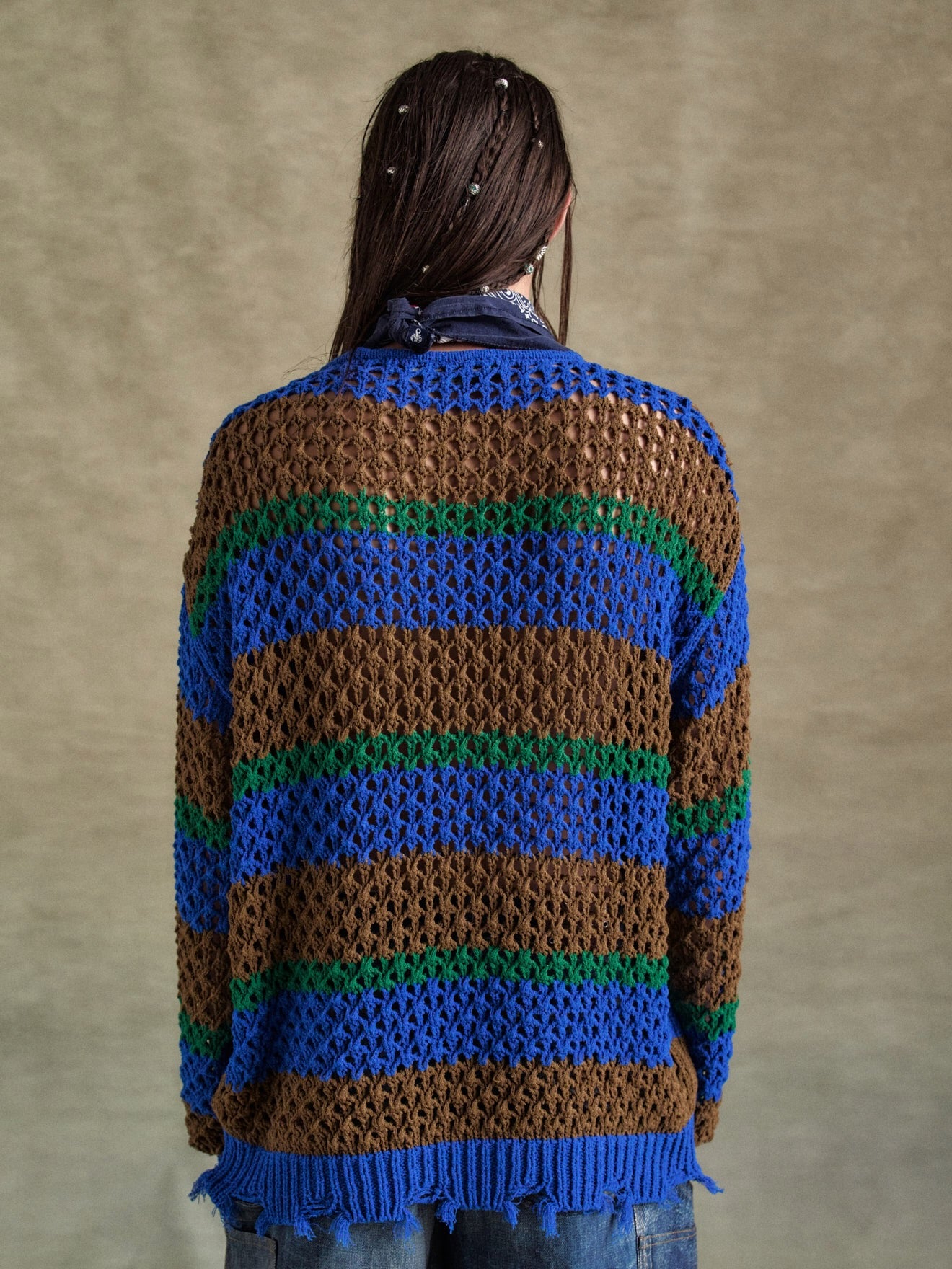 ANDERSSON BELL(アンダースンベル)のDAMAGED STRIPE BOATNECK SWEATER 
