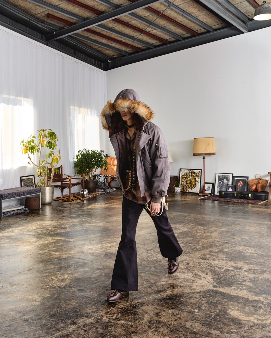 SUGARHILL  PLAID OPEN COLLOR SHIRTS(WINE RED)