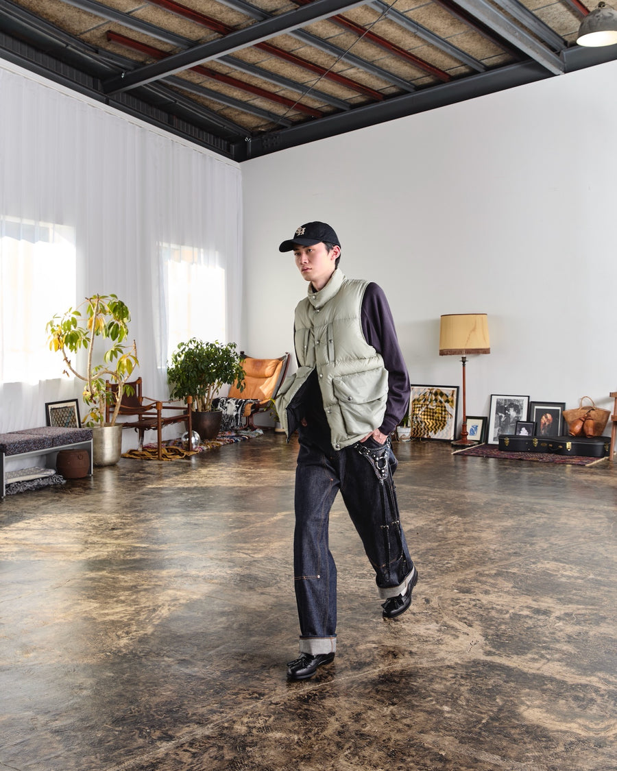 SUGARHILL  PUFFER REVERSIVLE VEST(SAGE × BLACK)