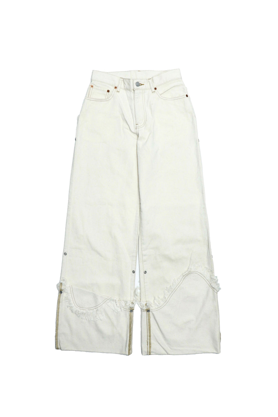 kotohayokozawa  ROLLED UP DENIM PANTS(WHITE)