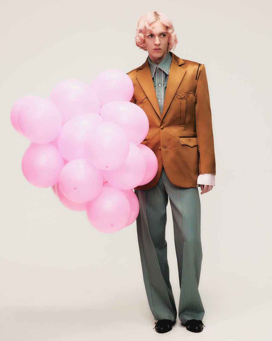 HOMMENA  Frilled Twisted Wide Pants(GREEN)